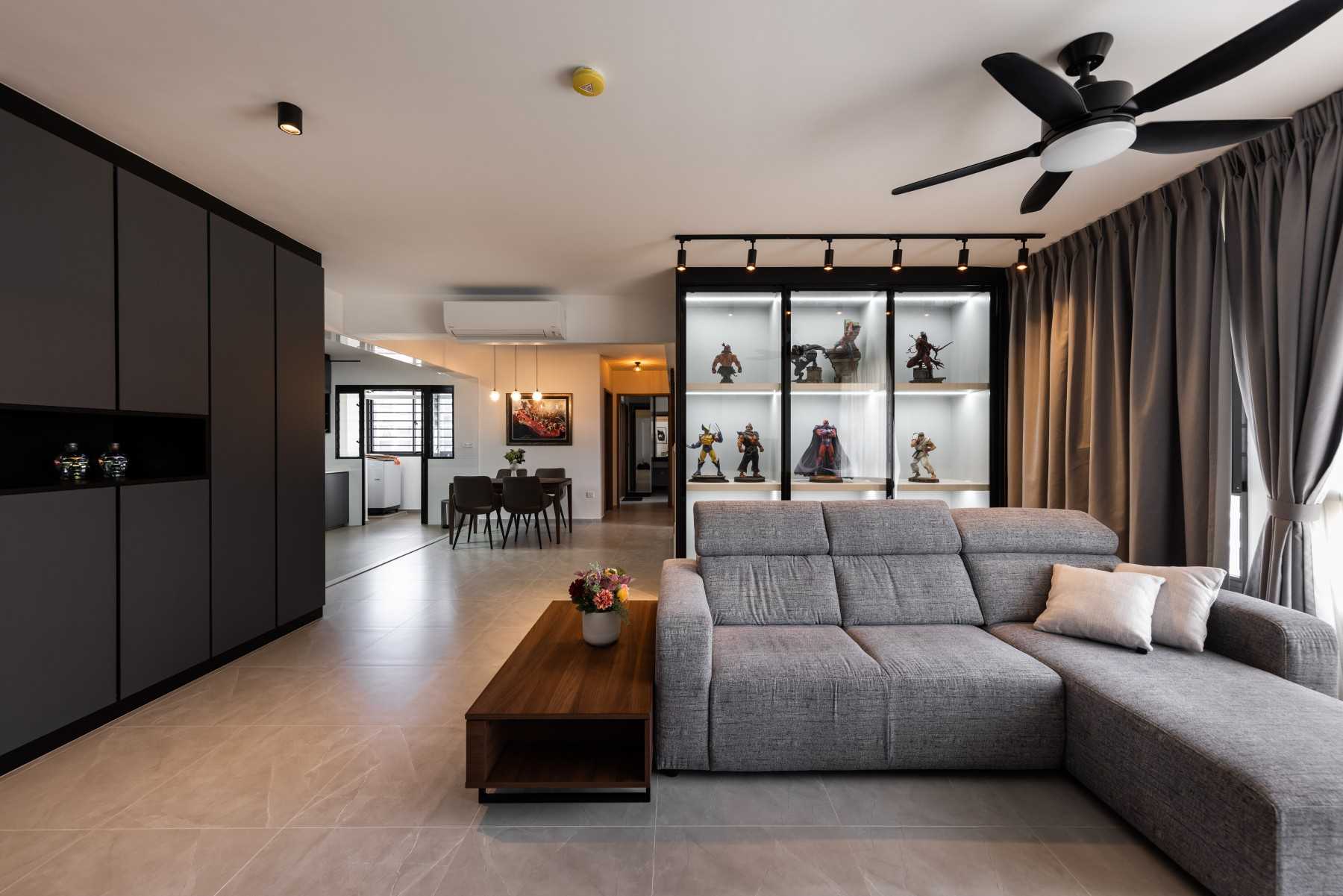 Contemporary Living Room with Sofa and Paintings