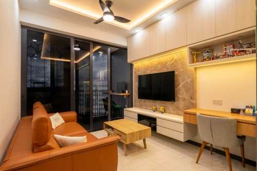 Modern Living Room at Toa Payoh | Gem Residence
