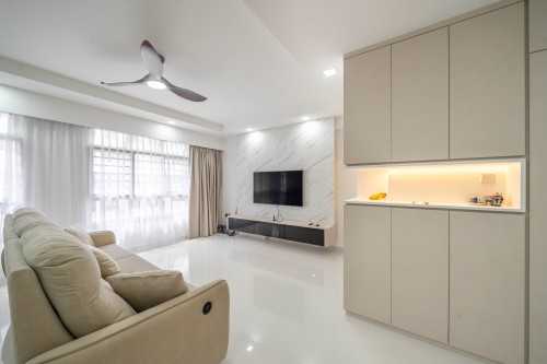 Minimalist Living Room at Tampines | Greenview II