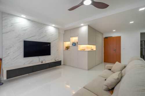Minimalist Living Room at Tampines | Greenview II