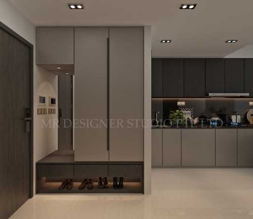 Contemporary Entryway at urban oasis condo