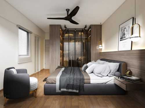 Contemporary Bedroom at Resale HDB @ Hougang