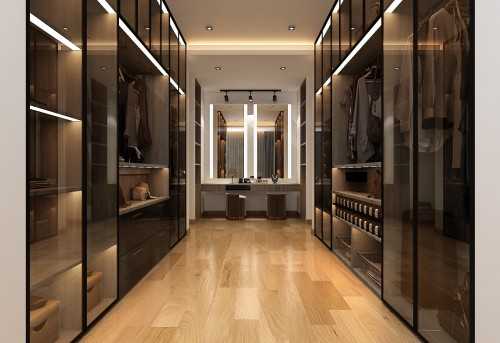 Contemporary Walk-in Wardrobe at Resale HDB @ Hougang