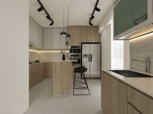 Contemporary Kitchen at Resale HDB @ Hougang