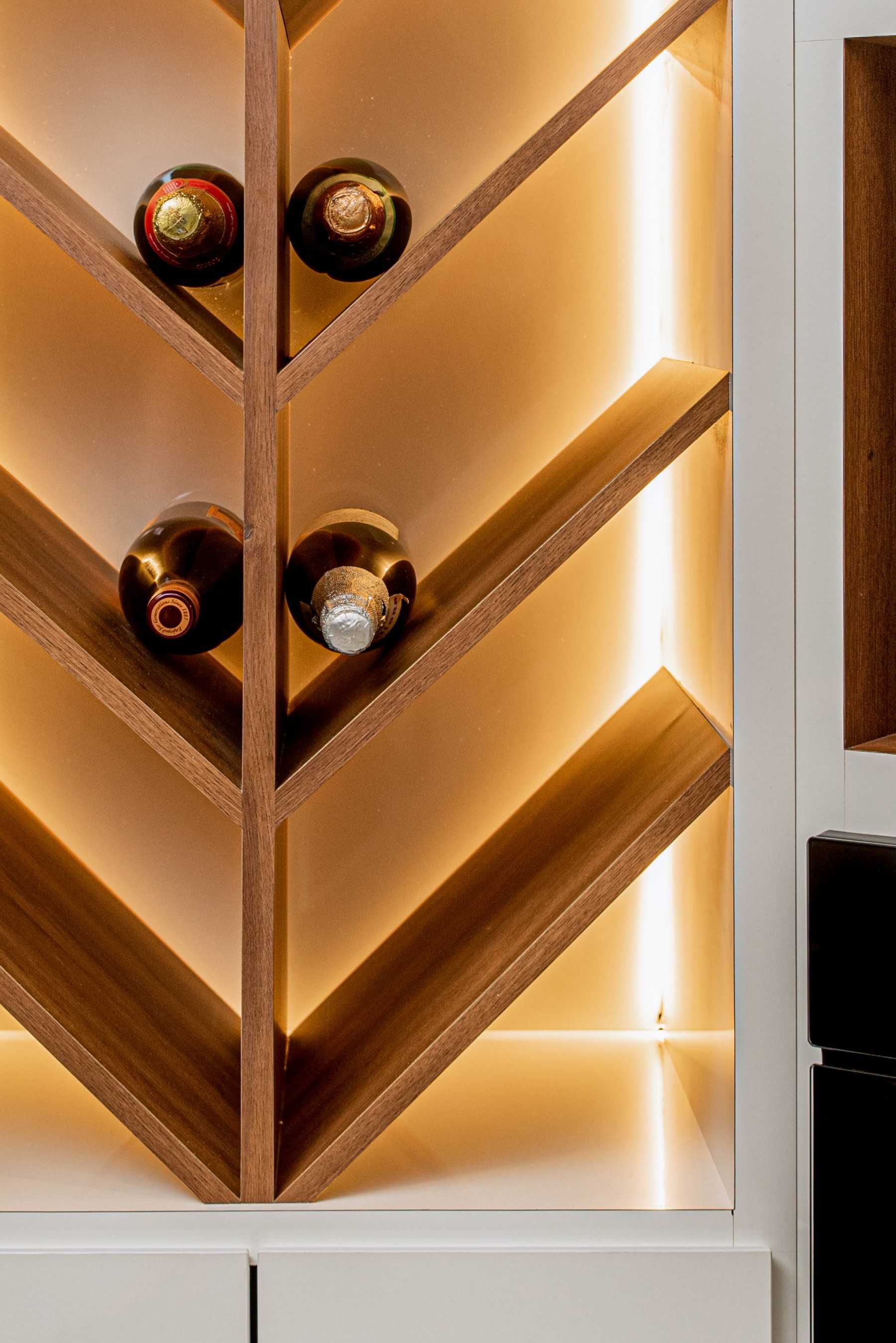 Eclectic Wine Cellar with Drinkware and Shelving Units