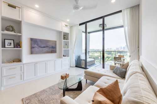 Minimalist Living Room at The Crest Condo
