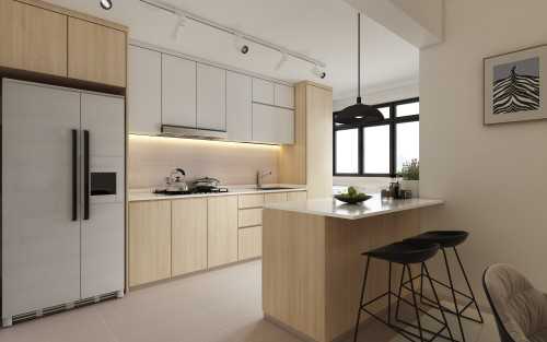 Contemporary Kitchen at BTO @ Bukit Batok