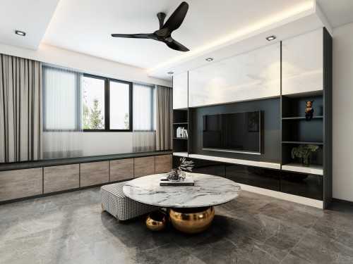 Contemporary Living Room at Resale HDB @ Woodlands