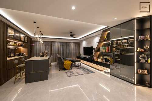Modern Living Room at Punggol Place
