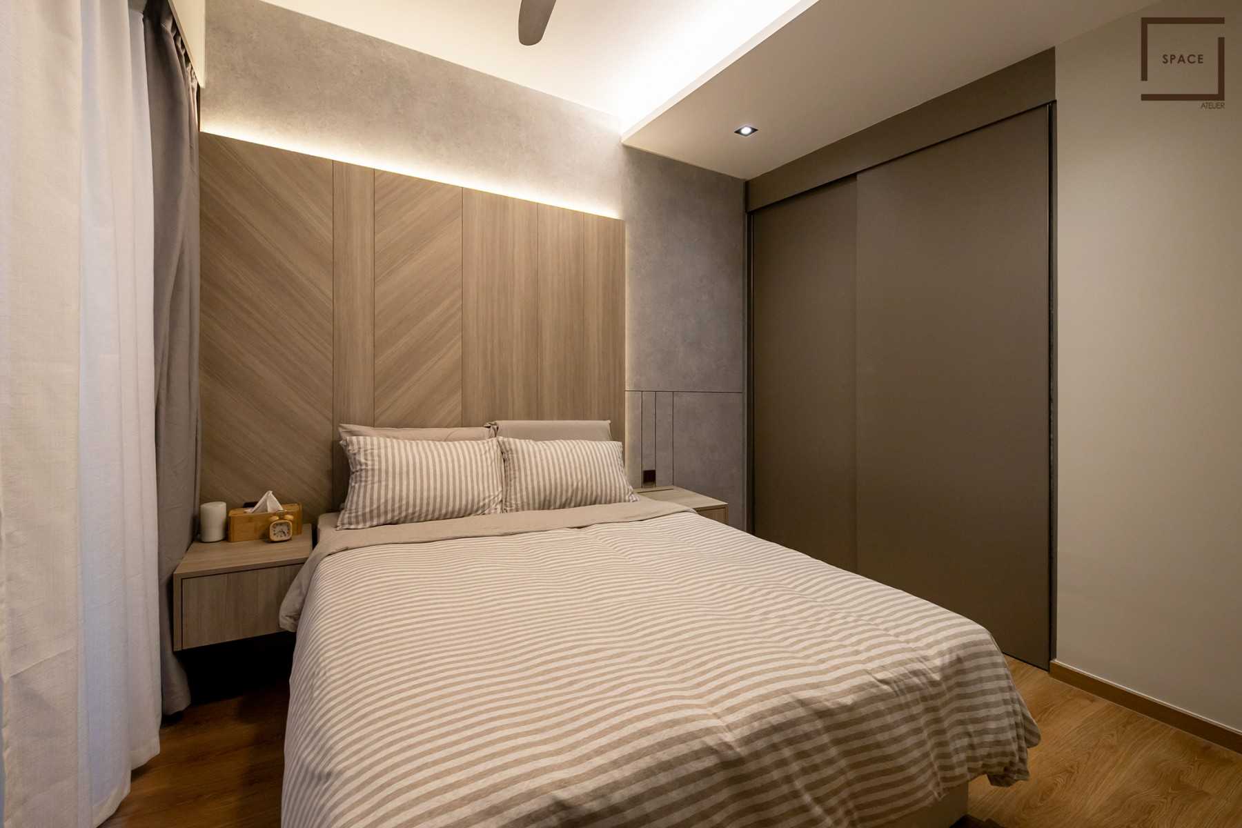 Scandinavian Bedroom with Vinyl Flooring and Flooring