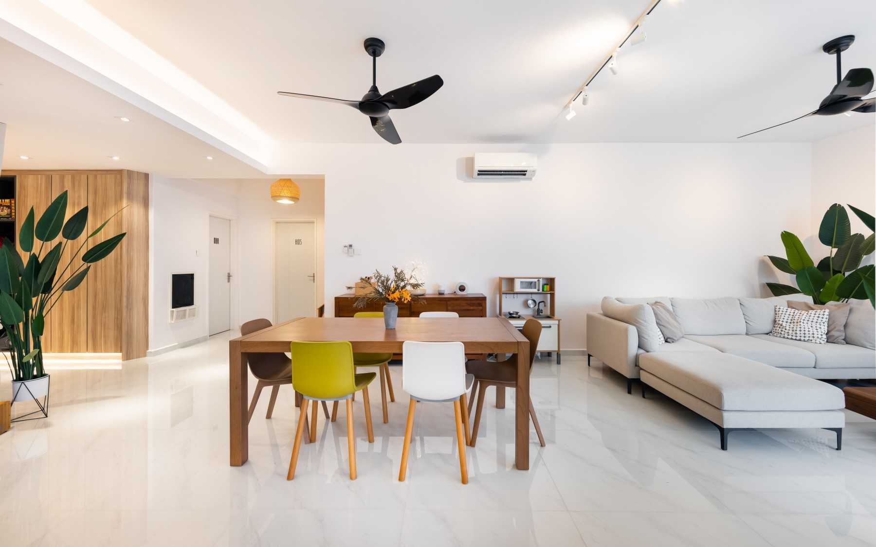 Minimalist Living Room with Downlights and Sofa
