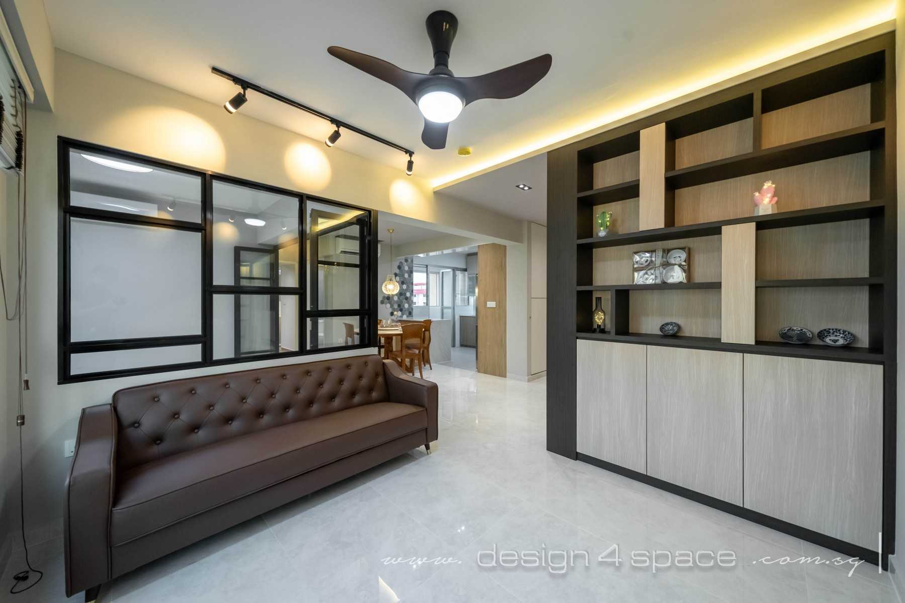 Contemporary Living Room with Feature Wall and Sofa
