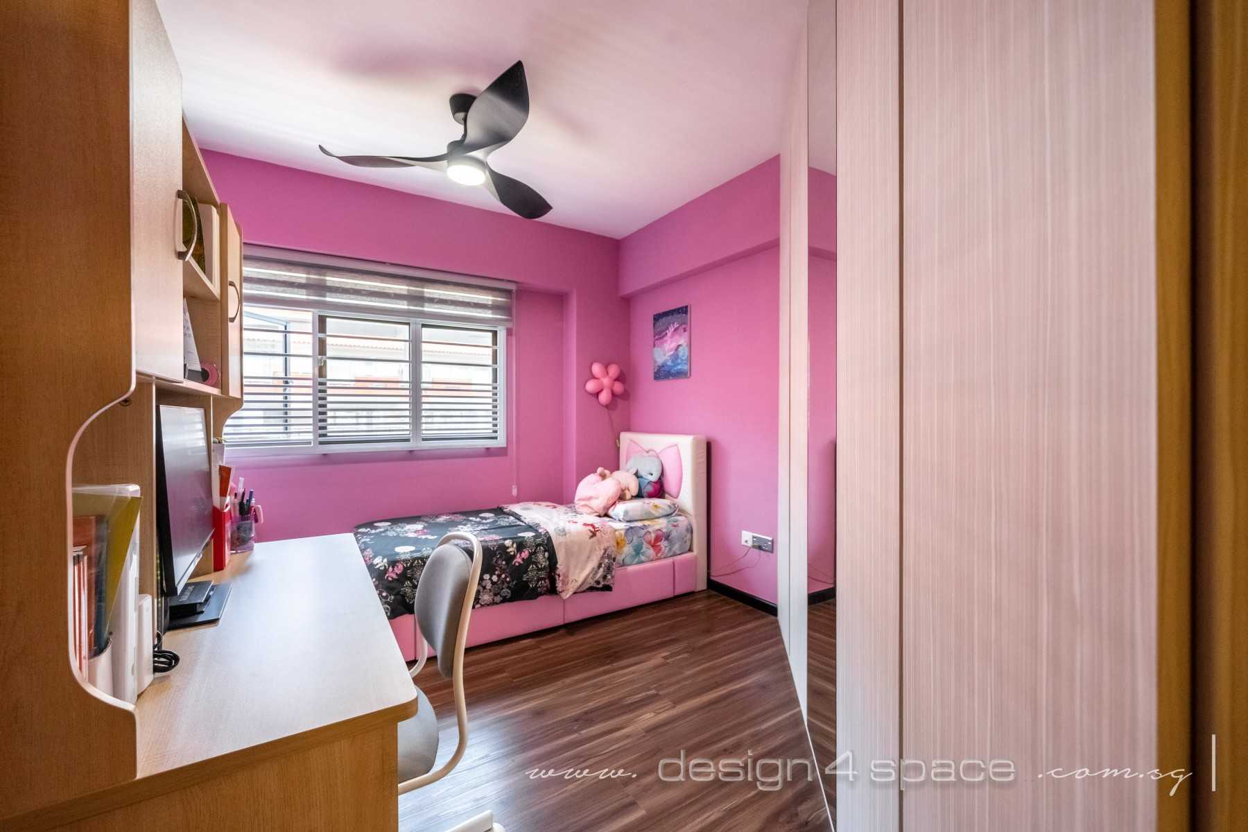 Contemporary Bedroom with Vinyl Flooring and Wardrobe
