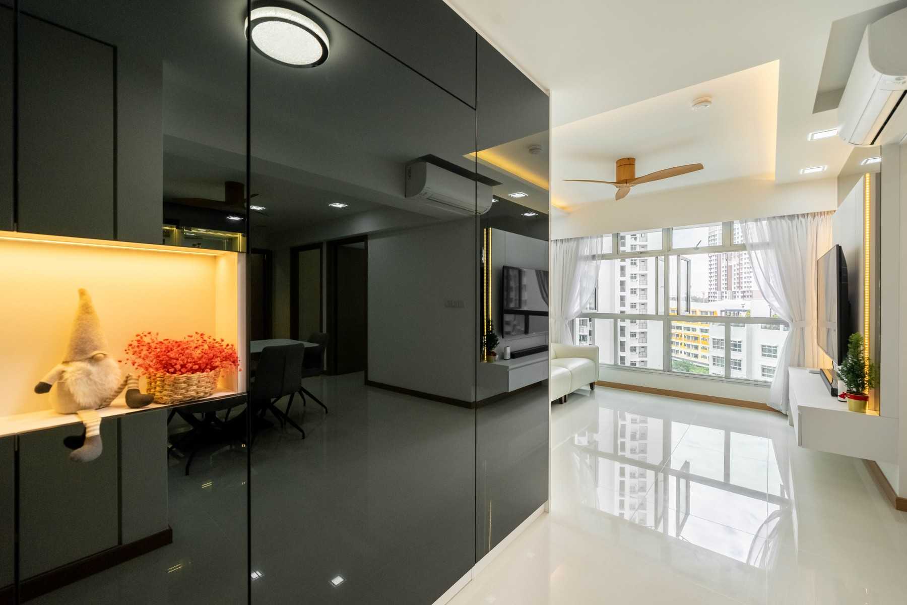 Modern Living Room with TV Console and Sofa