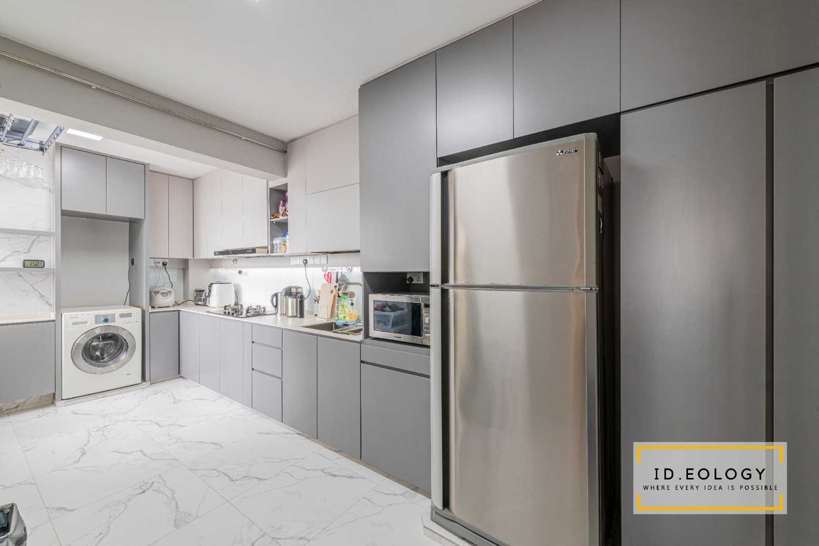 Scandinavian Kitchen with Kitchen Window and Kitchen Island