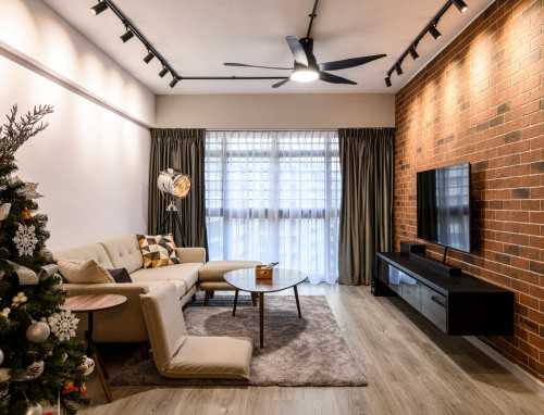 Industrial Living Room at 525 Woodland