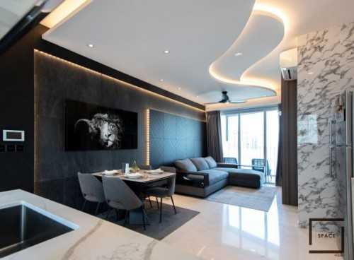 Contemporary Living Room at Queen Peak Condo