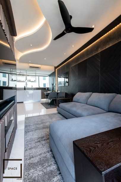 Contemporary Living Room at Queen Peak Condo