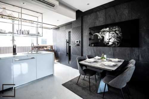 Contemporary Dining Room at Queen Peak Condo