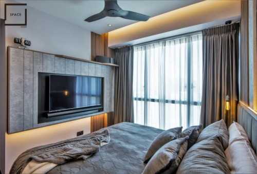 Contemporary Bedroom at Queen Peak Condo