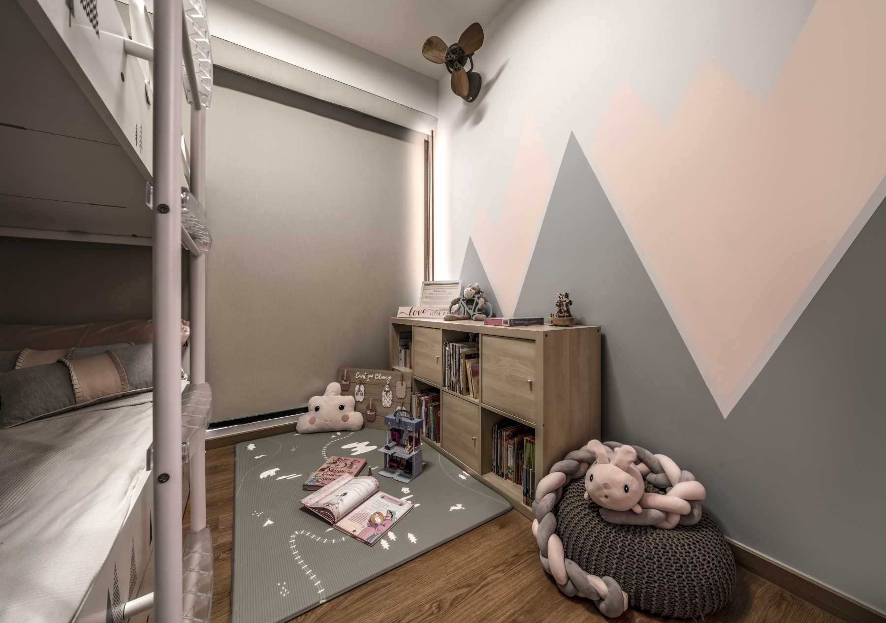 Contemporary Kids Room with Bookshelf and Toys