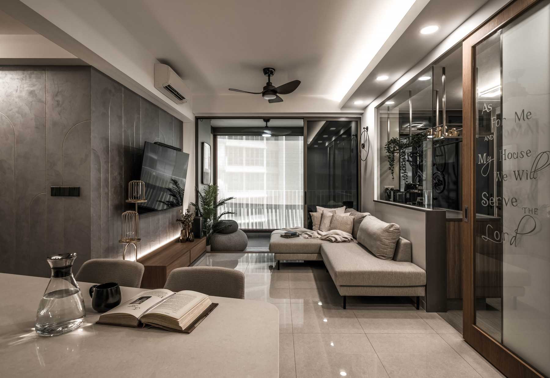 Contemporary Living Room with Sofa and TV