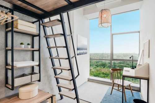 Industrial Living Room at Loft apartment