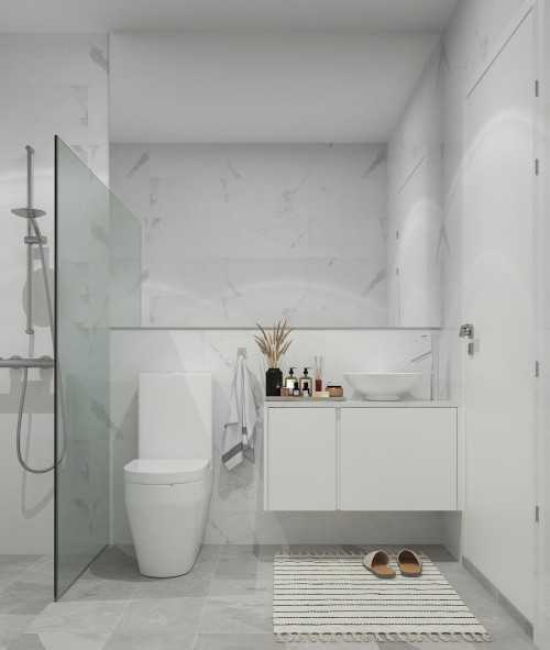 Modern Bathroom at Illustration Drawings for an apartment @ Siglap Drive