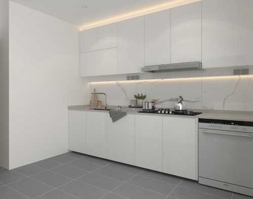 Modern Kitchen at Illustration Drawings for an apartment @ Siglap Drive