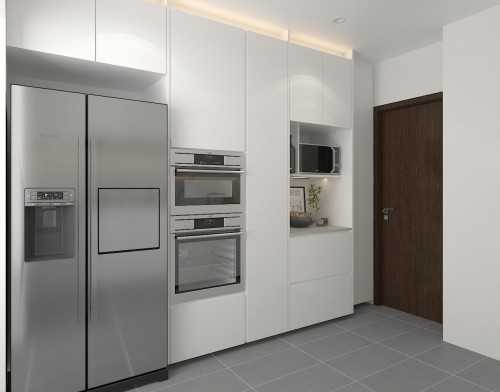 Modern Kitchen at Illustration Drawings for an apartment @ Siglap Drive