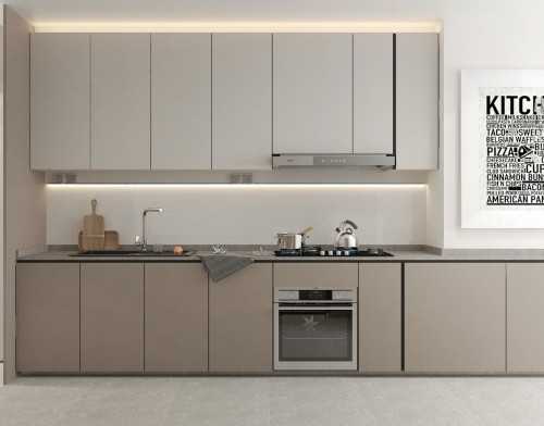 Modern Kitchen at Illustration Drawings for a 5rm resale HDB apt @ Bishan
