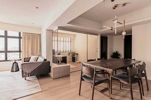 Contemporary Dining Room at BTO Apartment at Toa Payoh East