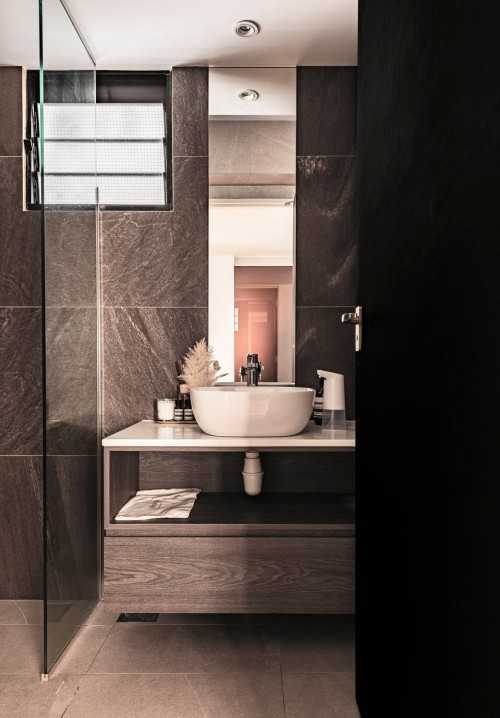 Contemporary Bathroom at BTO Apartment at Toa Payoh East