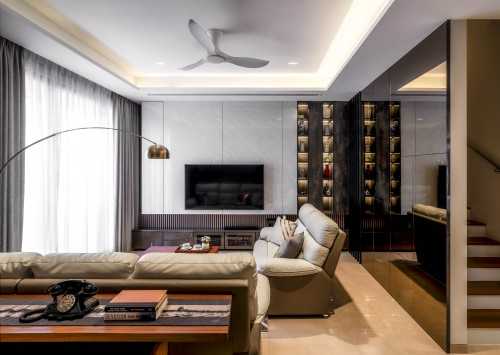 Contemporary Living Room at Chuan Garden, Singapore