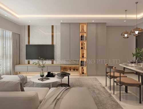 Contemporary Living Room at 215 compass vale street