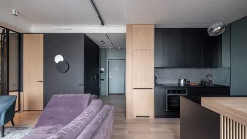Contemporary Living Room at Condo @ Somerset