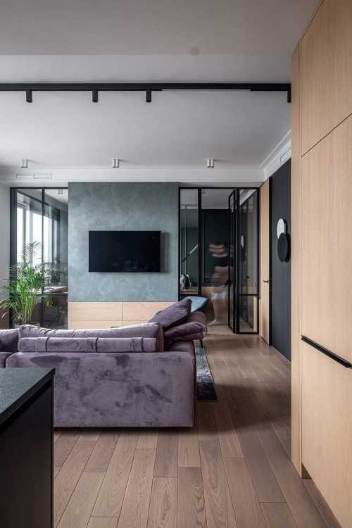 Contemporary Living Room at Condo @ Somerset