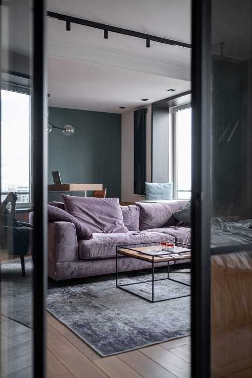 Contemporary Living Room at Condo @ Somerset