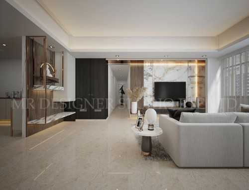 Contemporary Living Room at orchard scotts residence