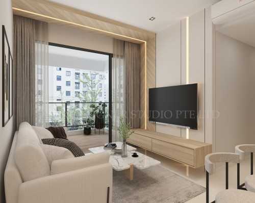 Contemporary Living Room at 230 commonwealth ave
