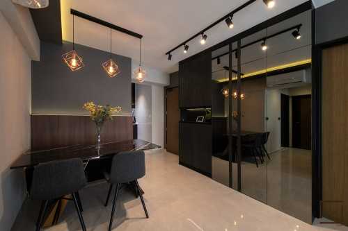 Modern Dining Room at 4-ROOM HDB @ STRATHMORE AVE