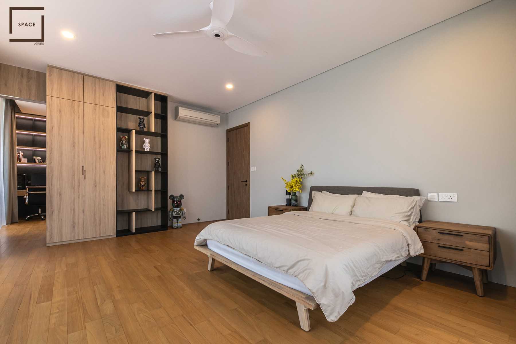 Contemporary Bedroom with Ceiling Light and Wardrobe