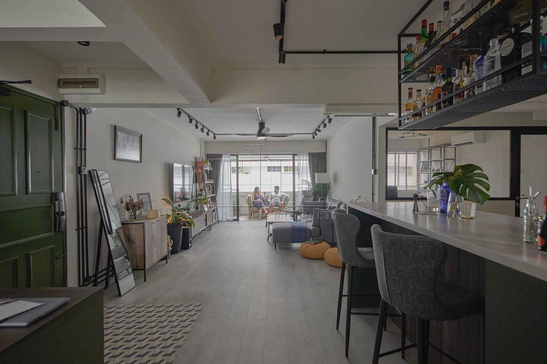 Eclectic Living Room with Bookshelf and TV Console