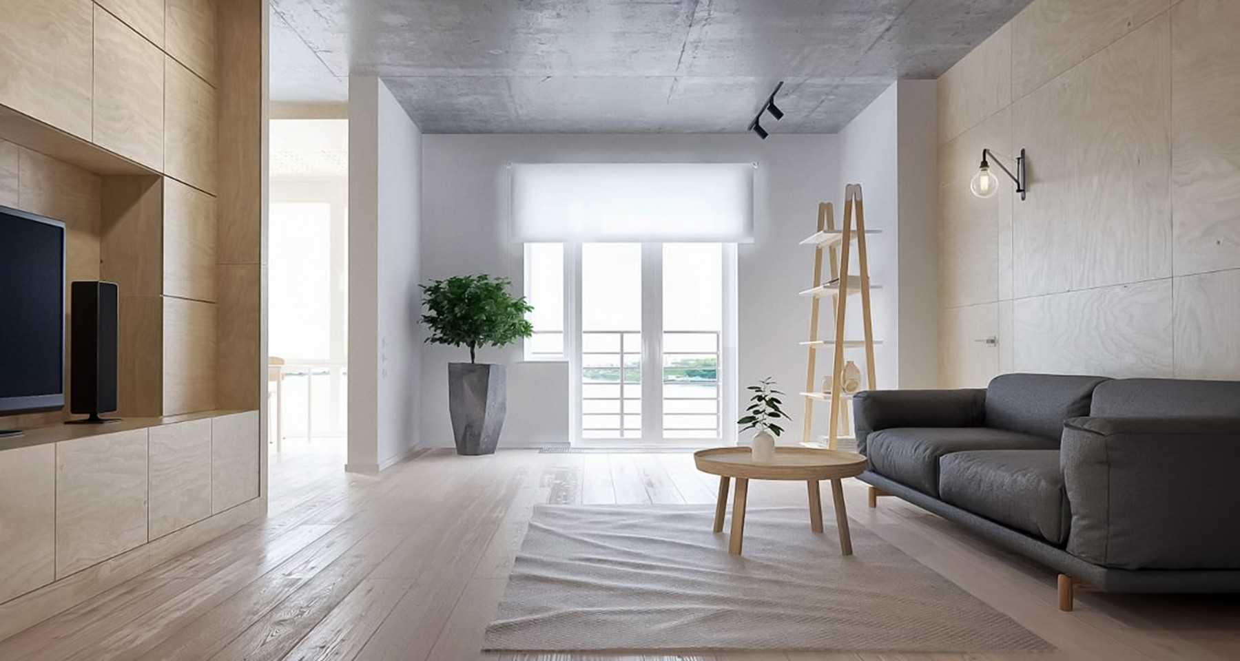 Industrial Living Room with Bookshelf and TV Console