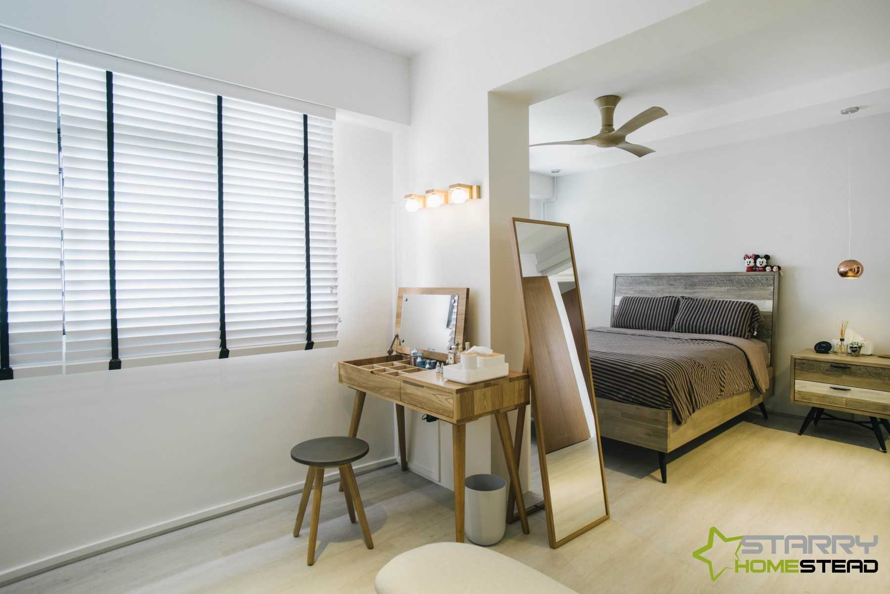 Contemporary Bedroom with Mirror and Bed