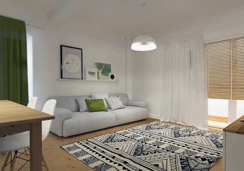 Contemporary Living Room at Newton apartment