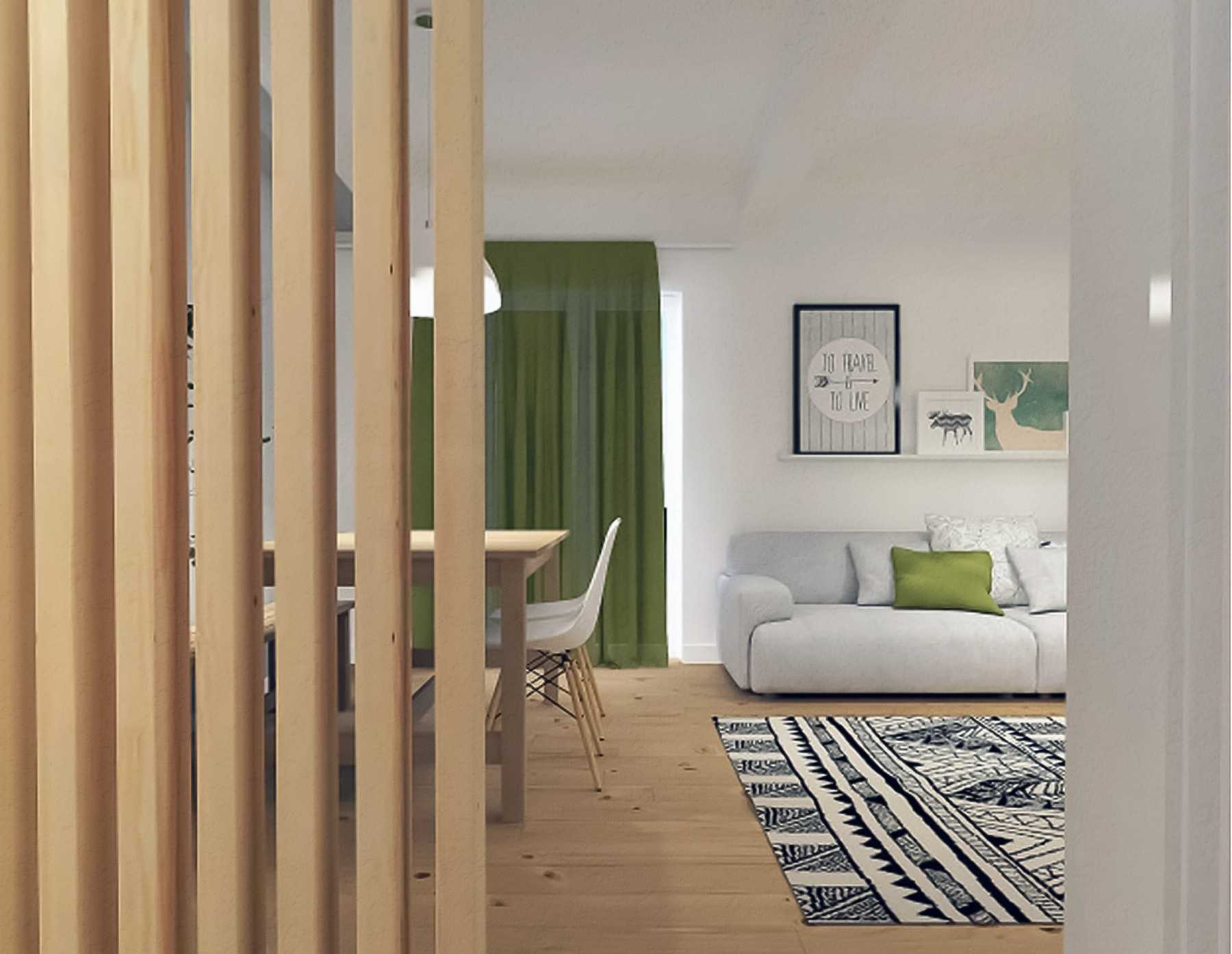 Contemporary Dining Room with Console Table and Lighting