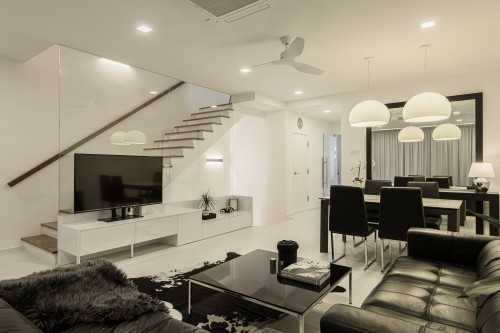 Minimalist Living Room at 2 Storey Apartment at Bowmont Centre