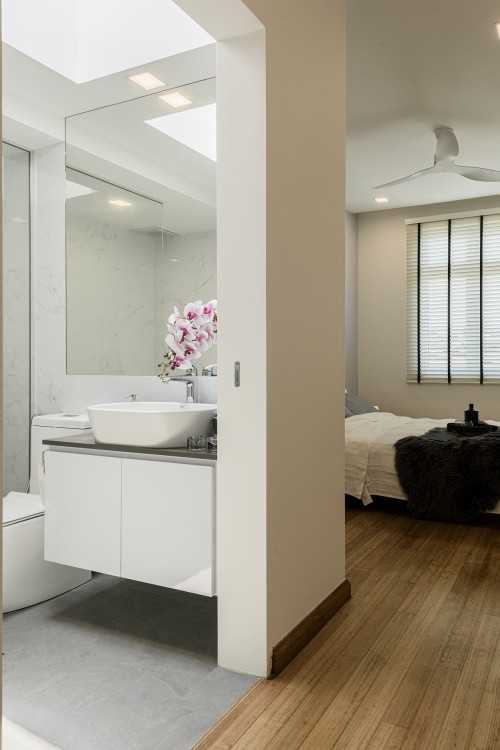 Minimalist Bedroom at 2 Storey Apartment at Bowmont Centre