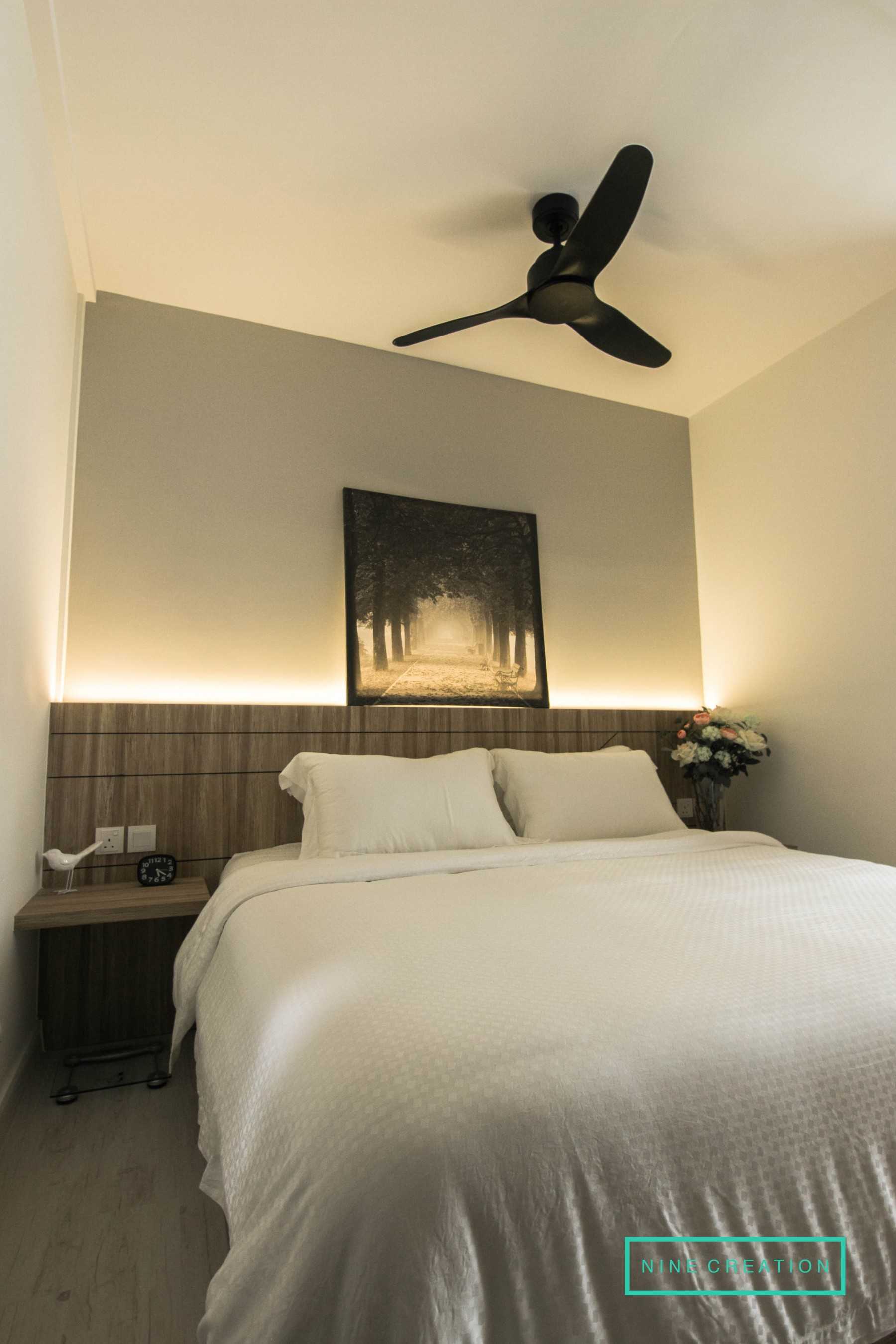 Scandinavian Bedroom with Vinyl Flooring and Wood Flooring